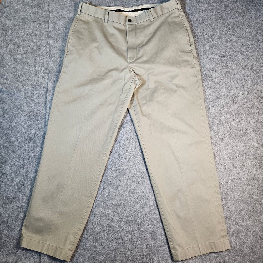Brooks Brothers Mens Beige Advantage Chino Hudson Pants Preppy Wedding 35x29